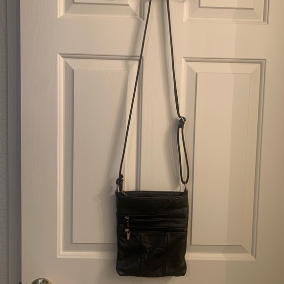 Black Leather Crossbody Bag - Picture 2 of 4